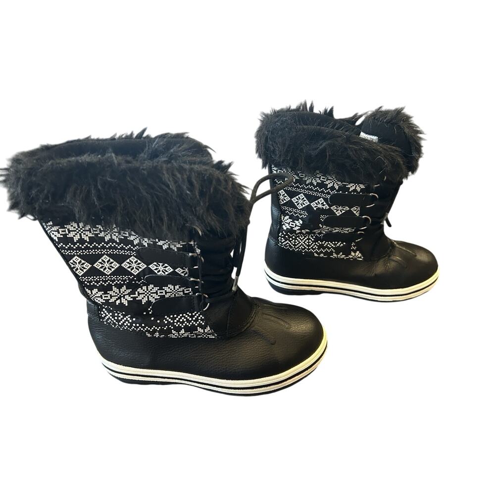 Rugged Outback Black Winter Boots Youth size 4